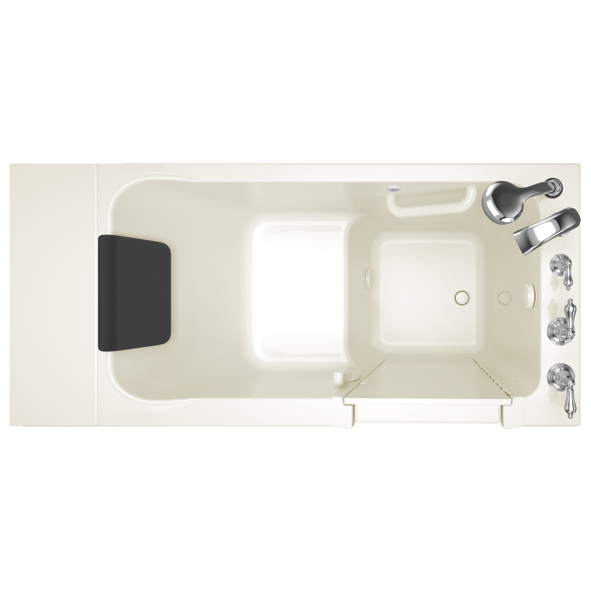 Acrylic Luxury Series 28 x 48 Inch Walk in Tub With Soaker System   Right Hand Drain With Faucet WIB LINEN